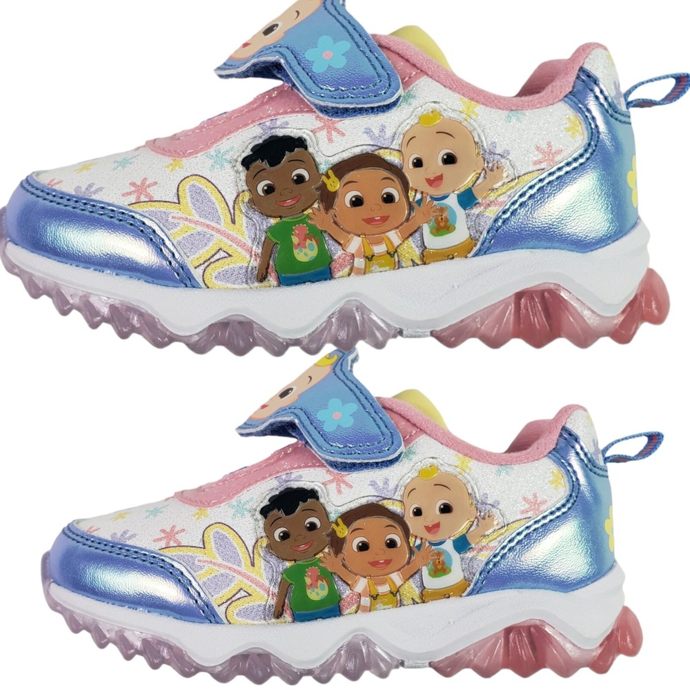CoComelon‎ shoes Girls LED Light Up Pink and Blue Size 11 (19cms) New